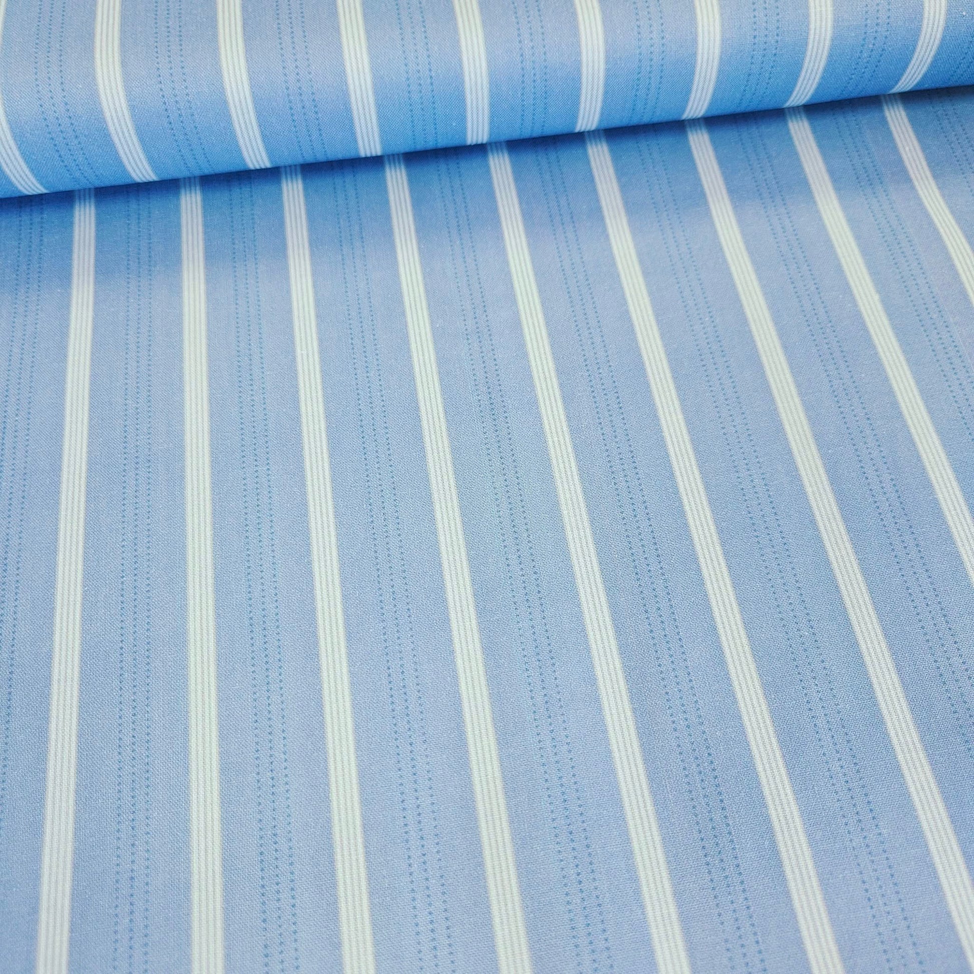 Stof - Zoo Around Blue Stripe 100% Cotton Fabric