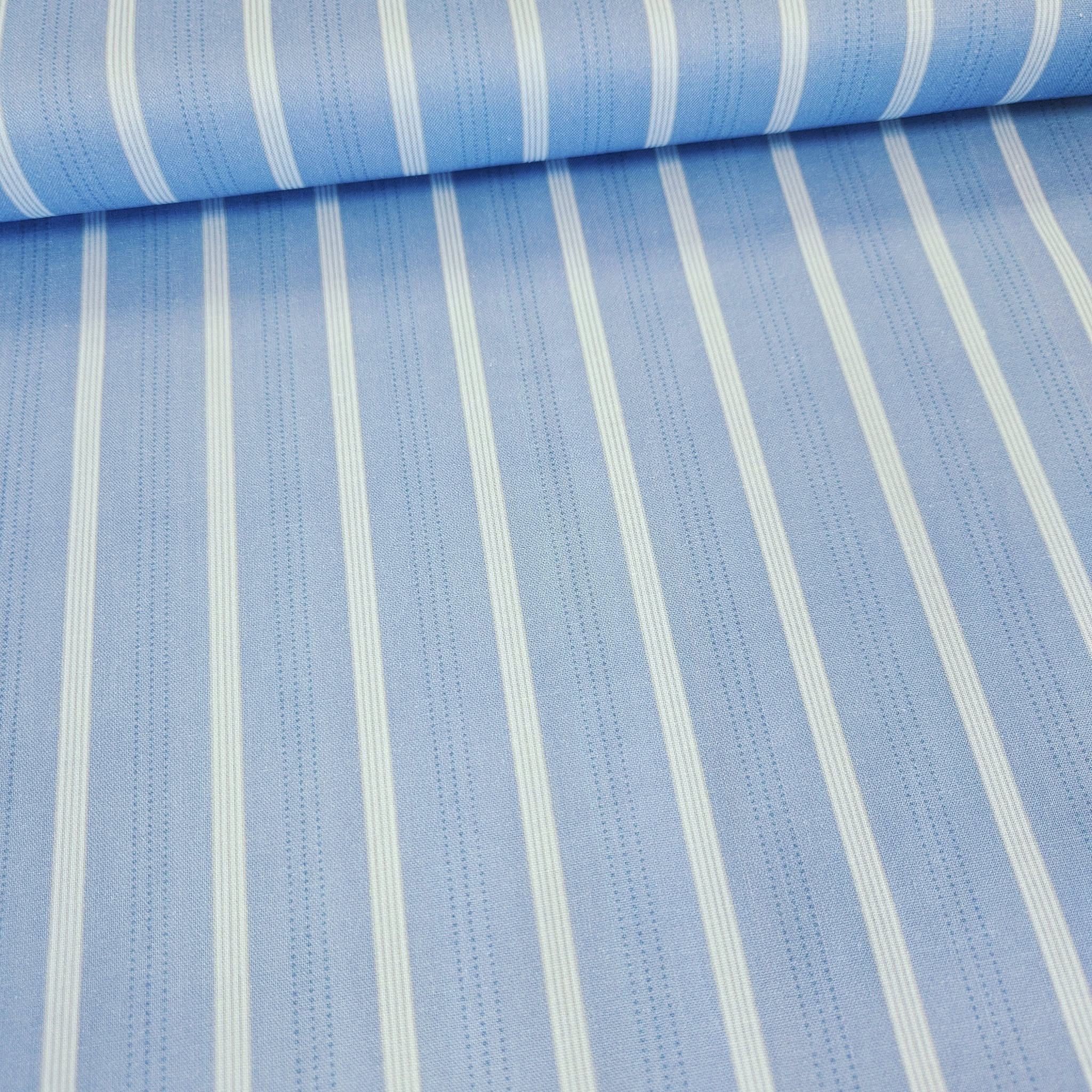 Stof - Zoo Around Blue Stripe 100% Cotton Fabric