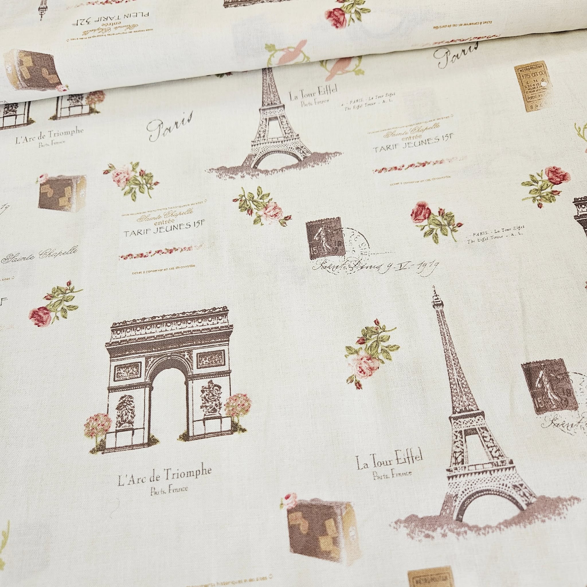 Stof - Rosies Journey Paris 100% Cotton Fabric