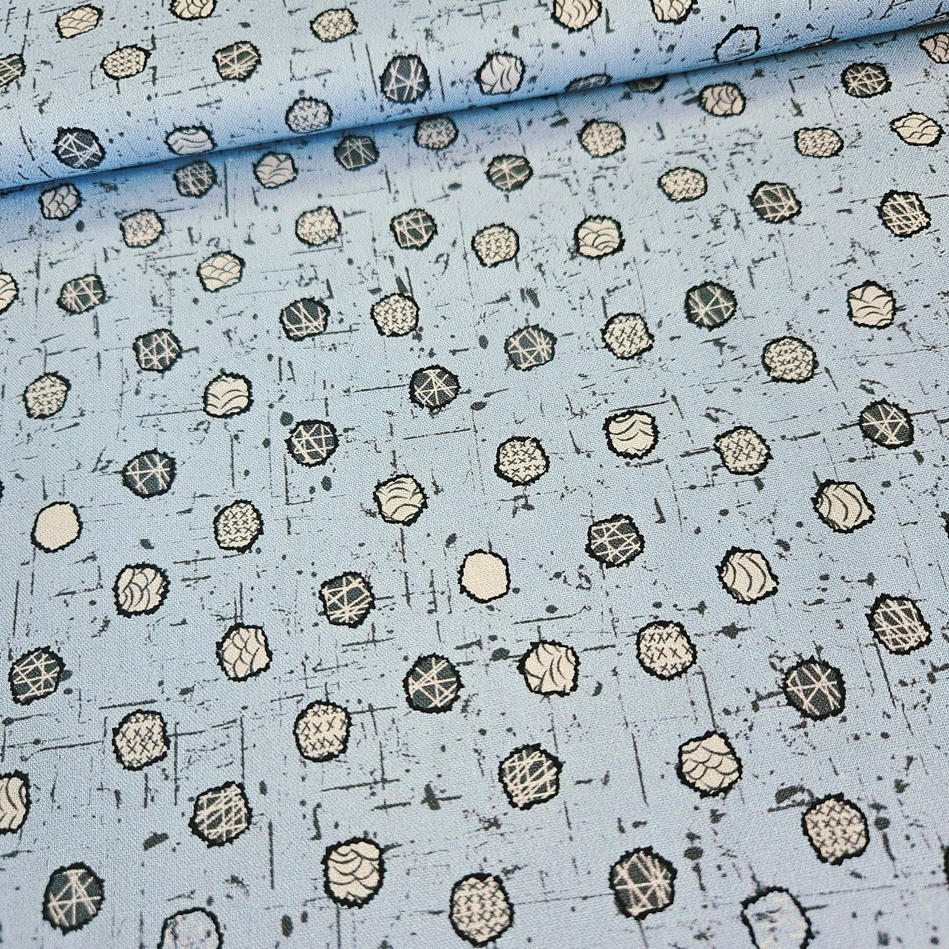Stof - Wolly Bear Blue 100% Cotton Fabric