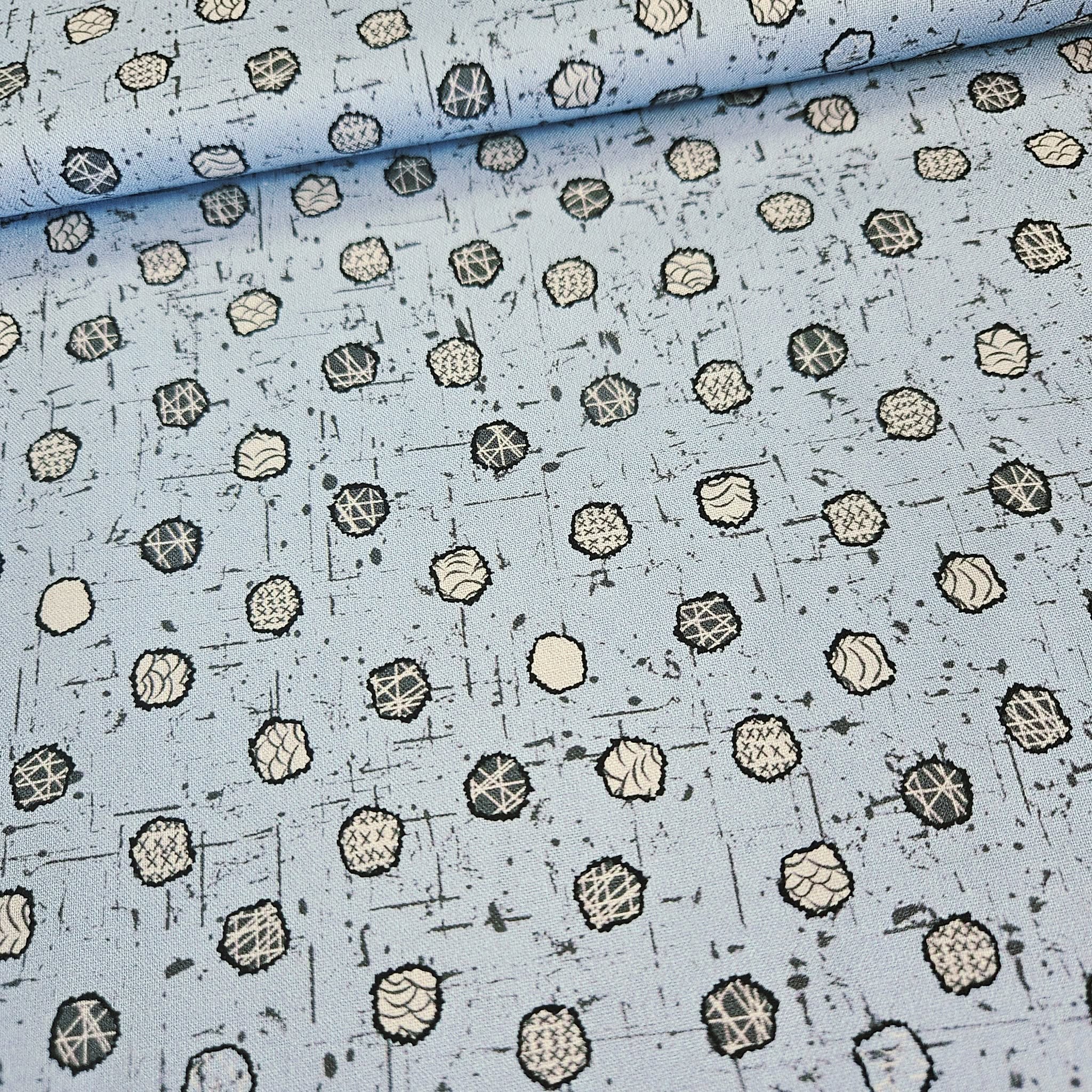 Stof - Wolly Bear Blue 100% Cotton Fabric