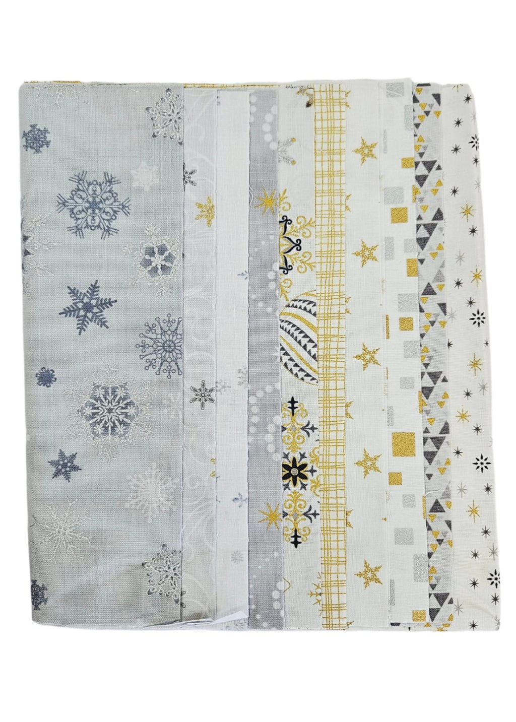 Layer Cake  - Christmas Metallics Whites - Twenty 10" Squares 100% Cotton Fabric Bundle