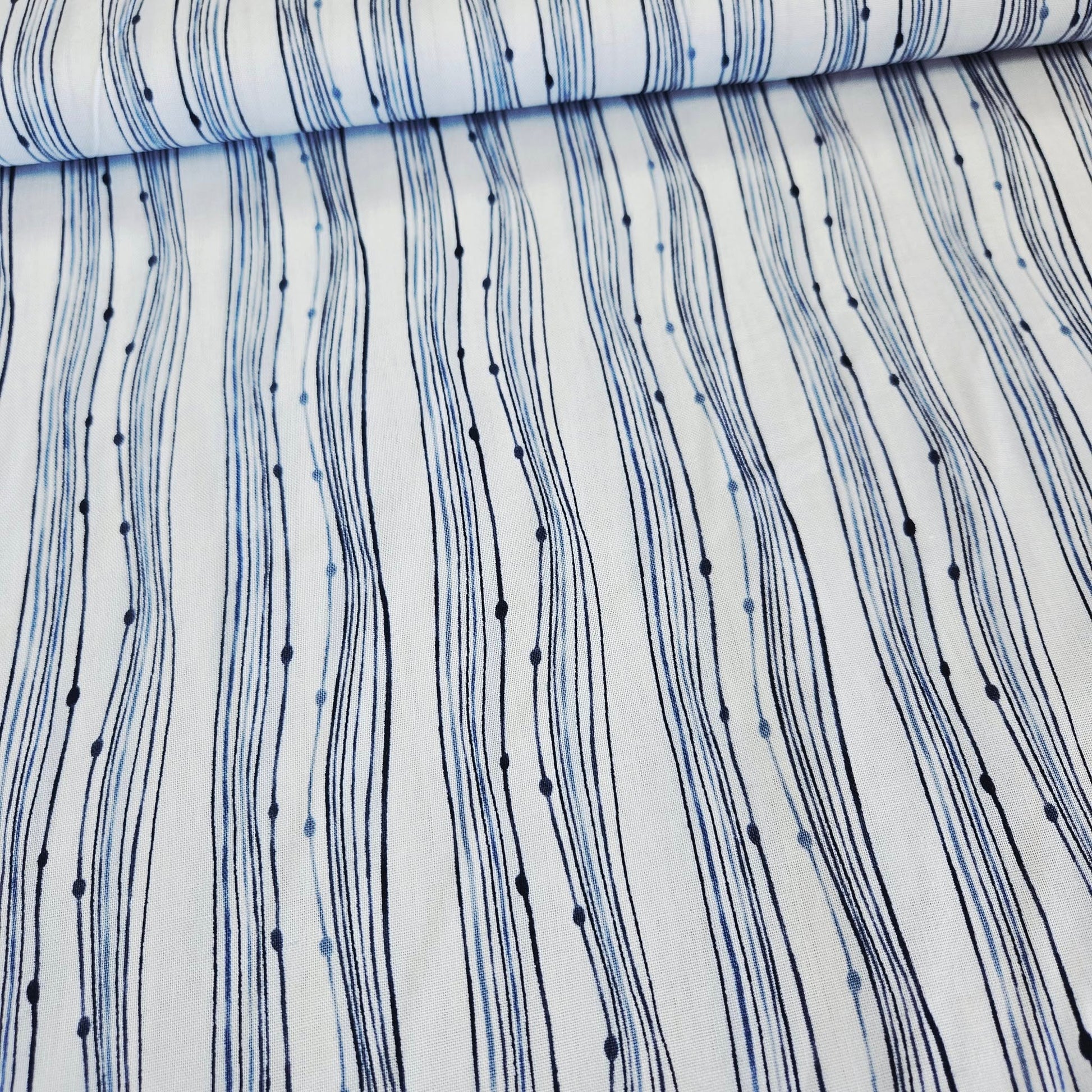 Stof - Aya & Saori 13-38 Blue 100% Cotton Fabric