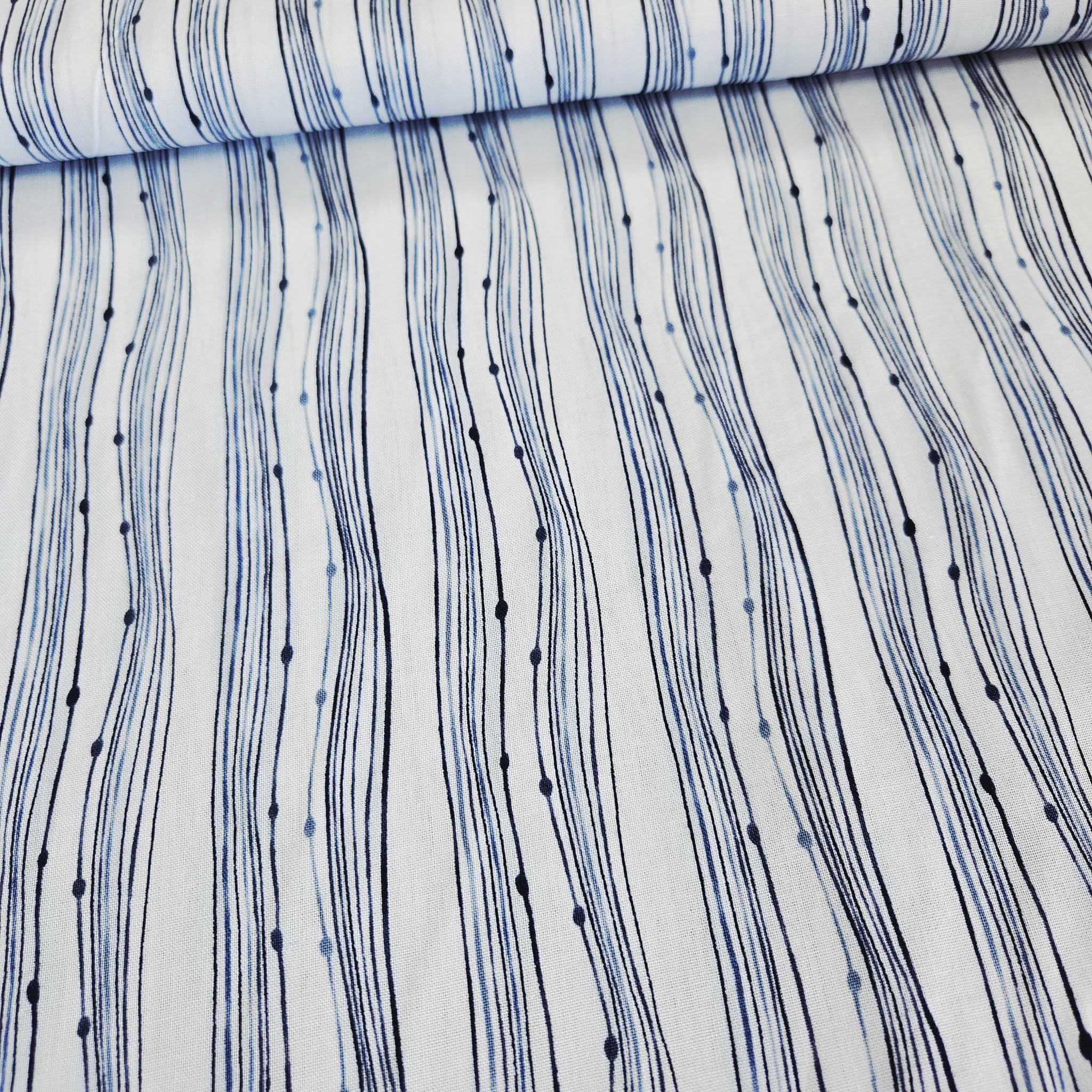 Stof - Aya & Saori 13-38 Blue 100% Cotton Fabric