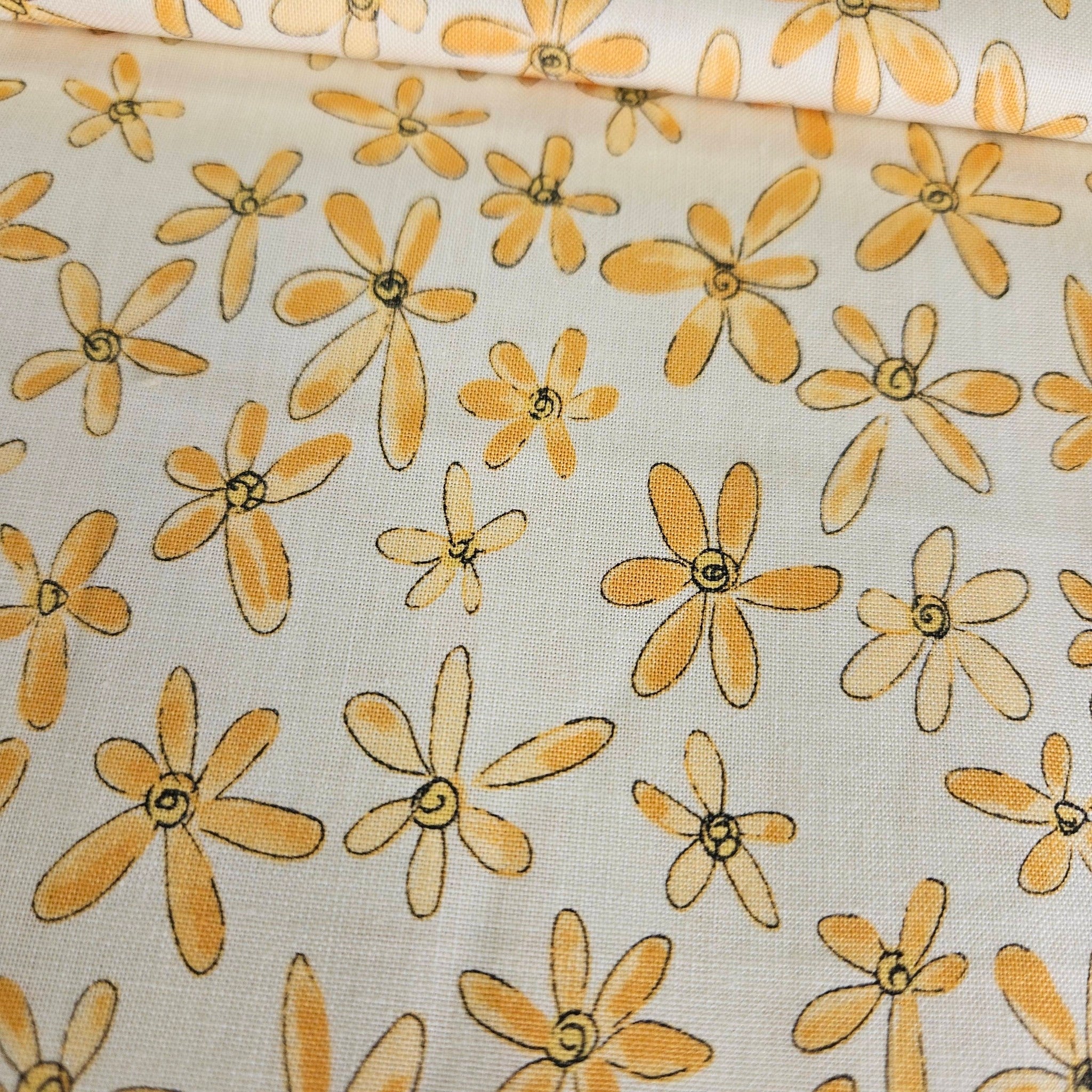 Windham Fabrics - Whoo's Hoo Yellow Dasies 100% Cotton Fabric - Crafts and Quilts