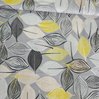Stof - Leaves of Light Leaf Grey 100% Cotton Fabric - Crafts and Quilts