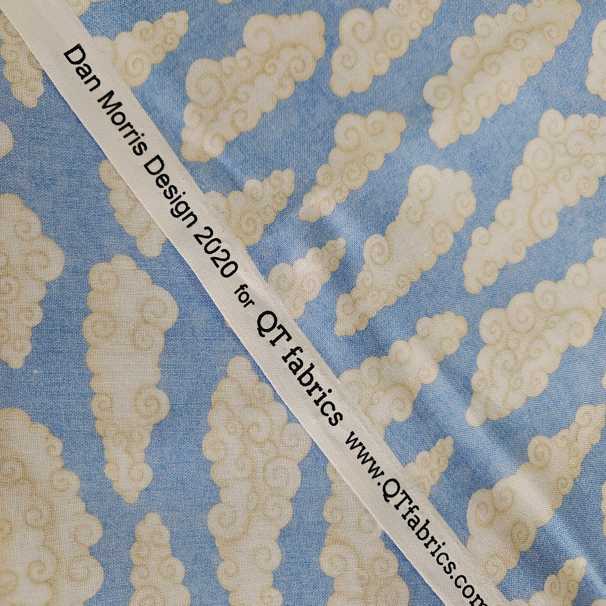 QT Designs - Blue Sky Clouds 100% Cotton Fabric - Crafts and Quilts
