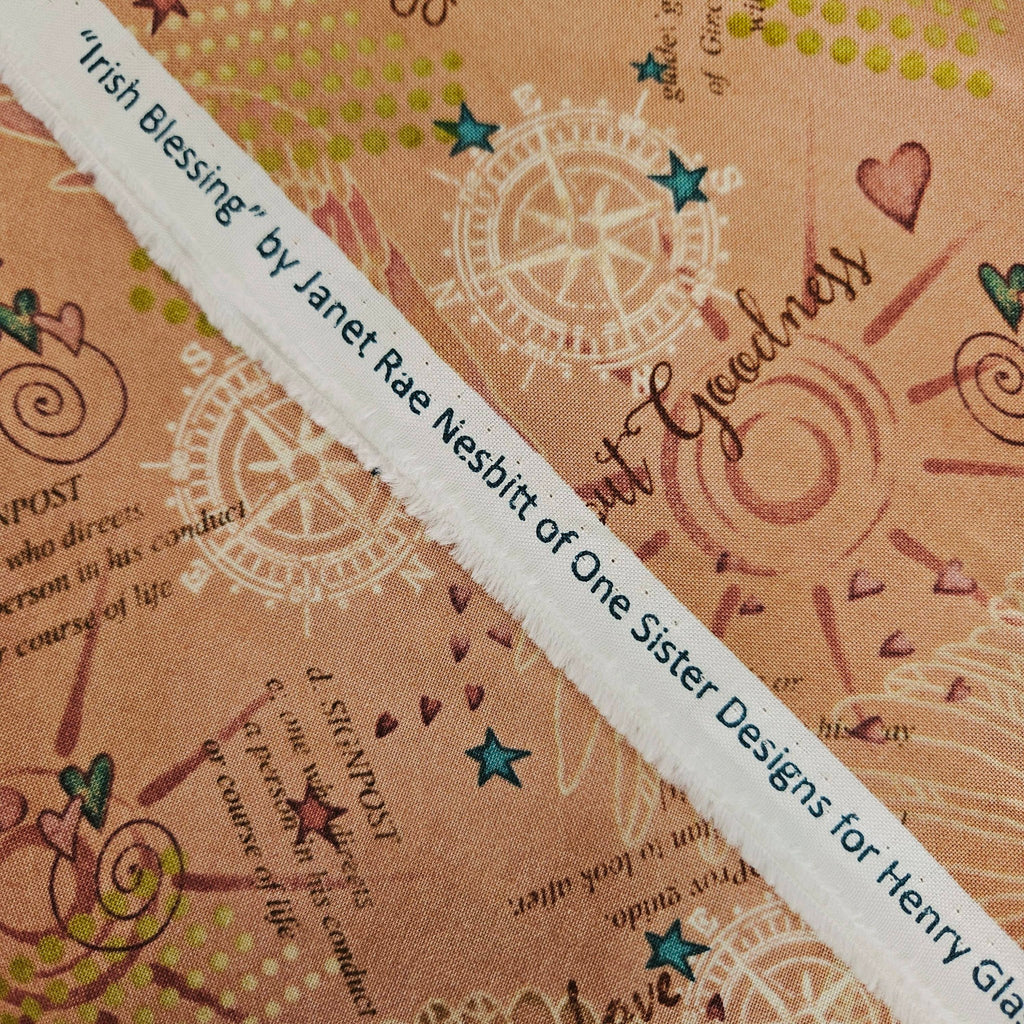 Henry Glass - Irish Blessing Sunshine 2368 100% Cotton Fabric - Crafts and Quilts
