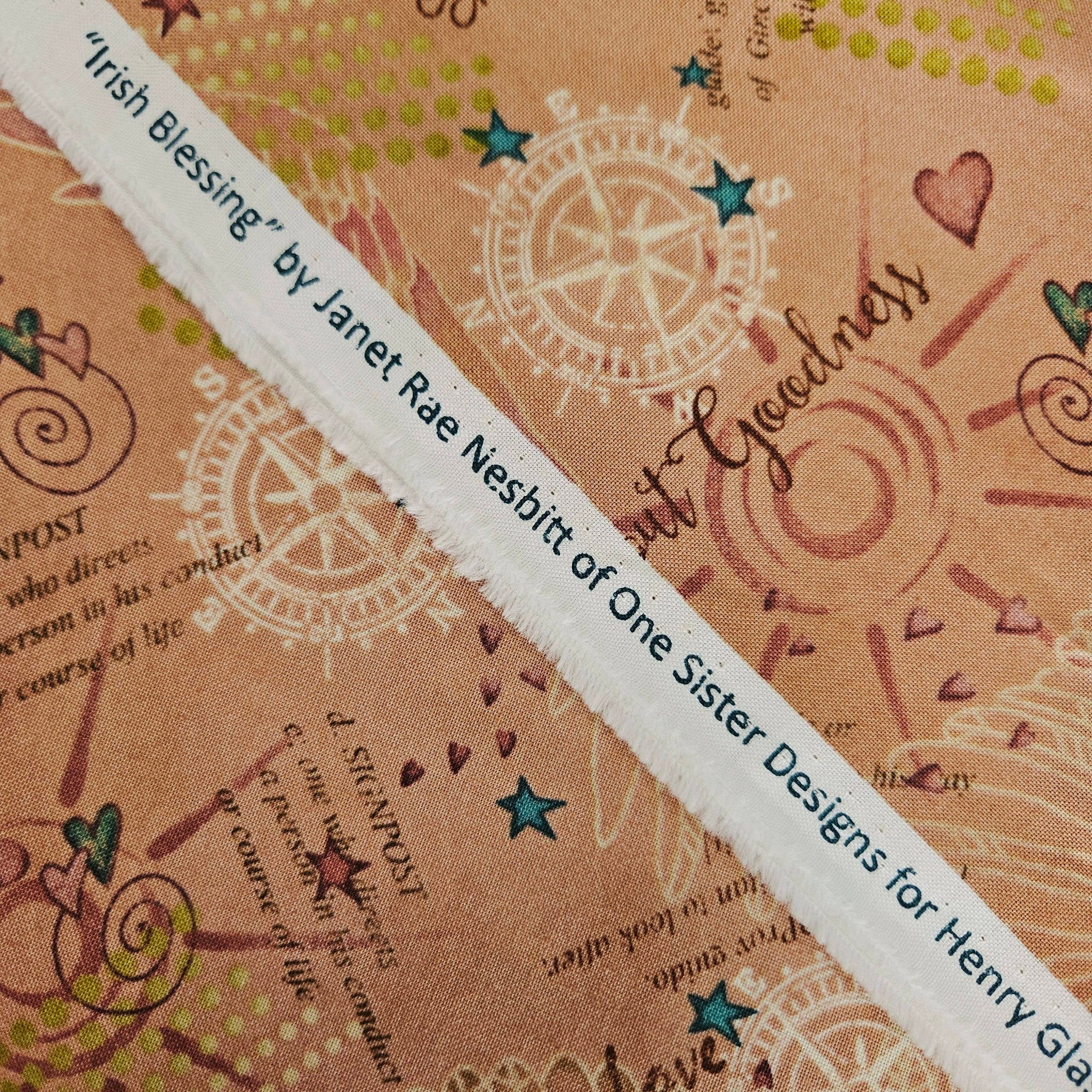Henry Glass - Irish Blessing Sunshine 2368 100% Cotton Fabric - Crafts and Quilts