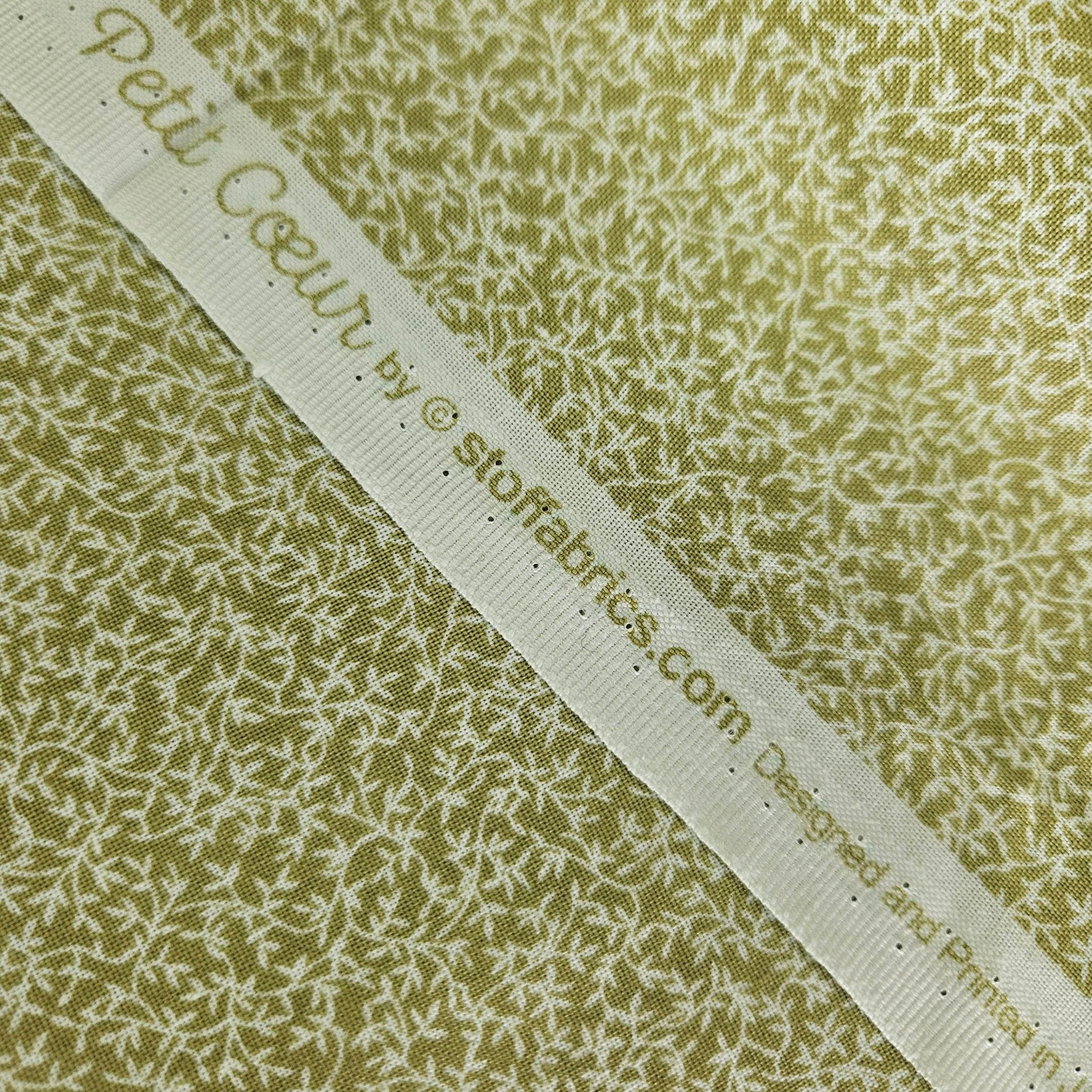 Stof - Petit Coeur Vine Green 100% Cotton Fabric - Crafts and Quilts