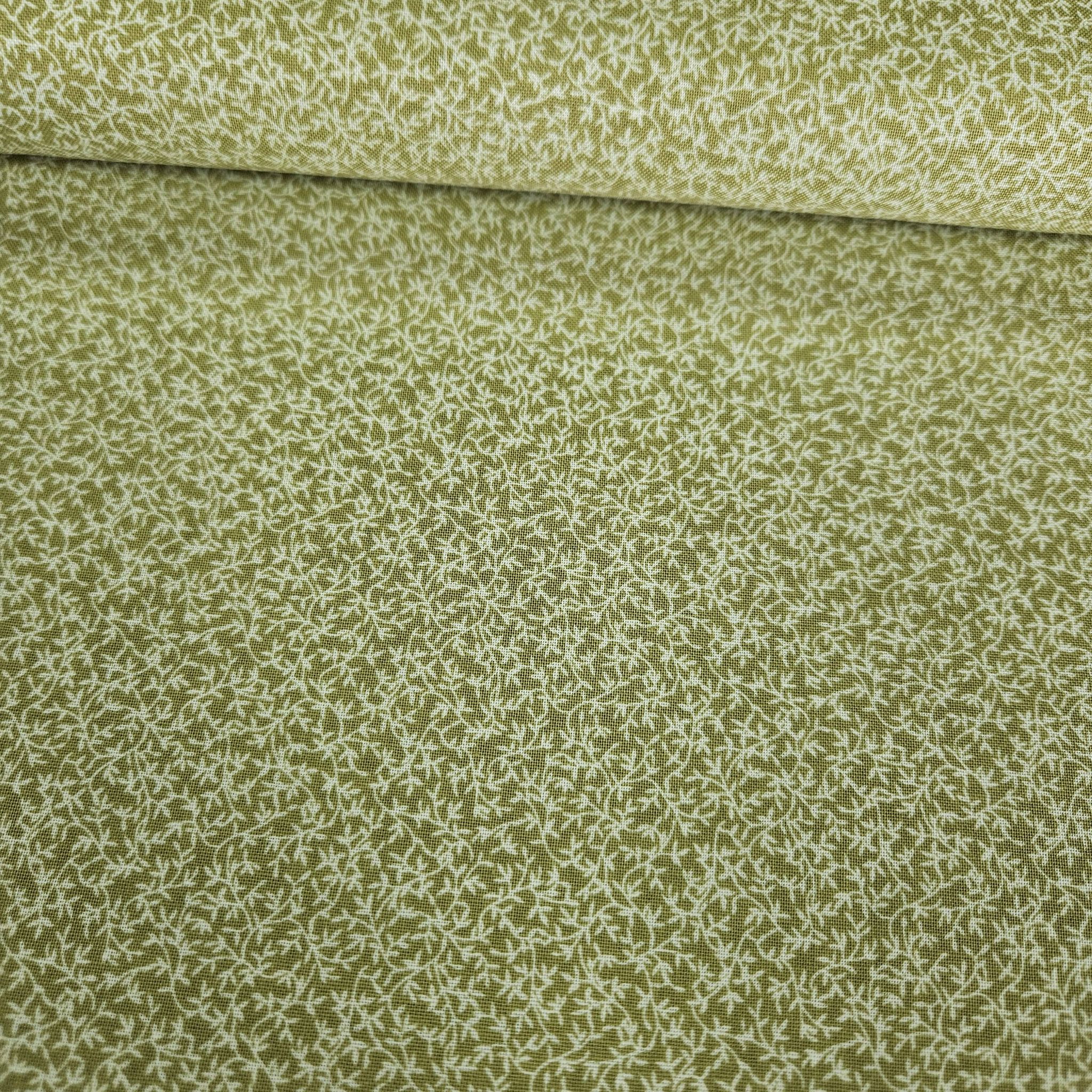 Stof - Petit Coeur Vine Green 100% Cotton Fabric - Crafts and Quilts