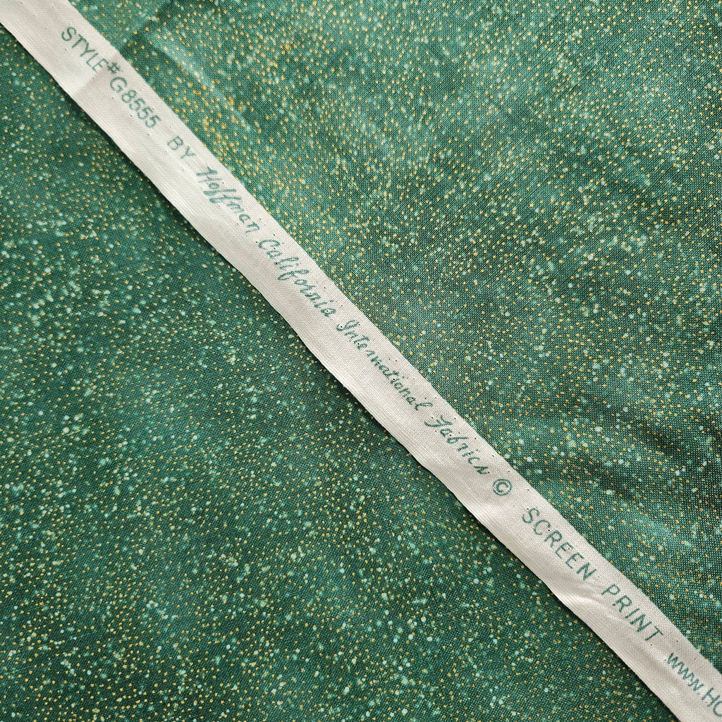 Hoffman - Brilliant Blenders Evergreen and Gold G8555 100% Cotton Fabric