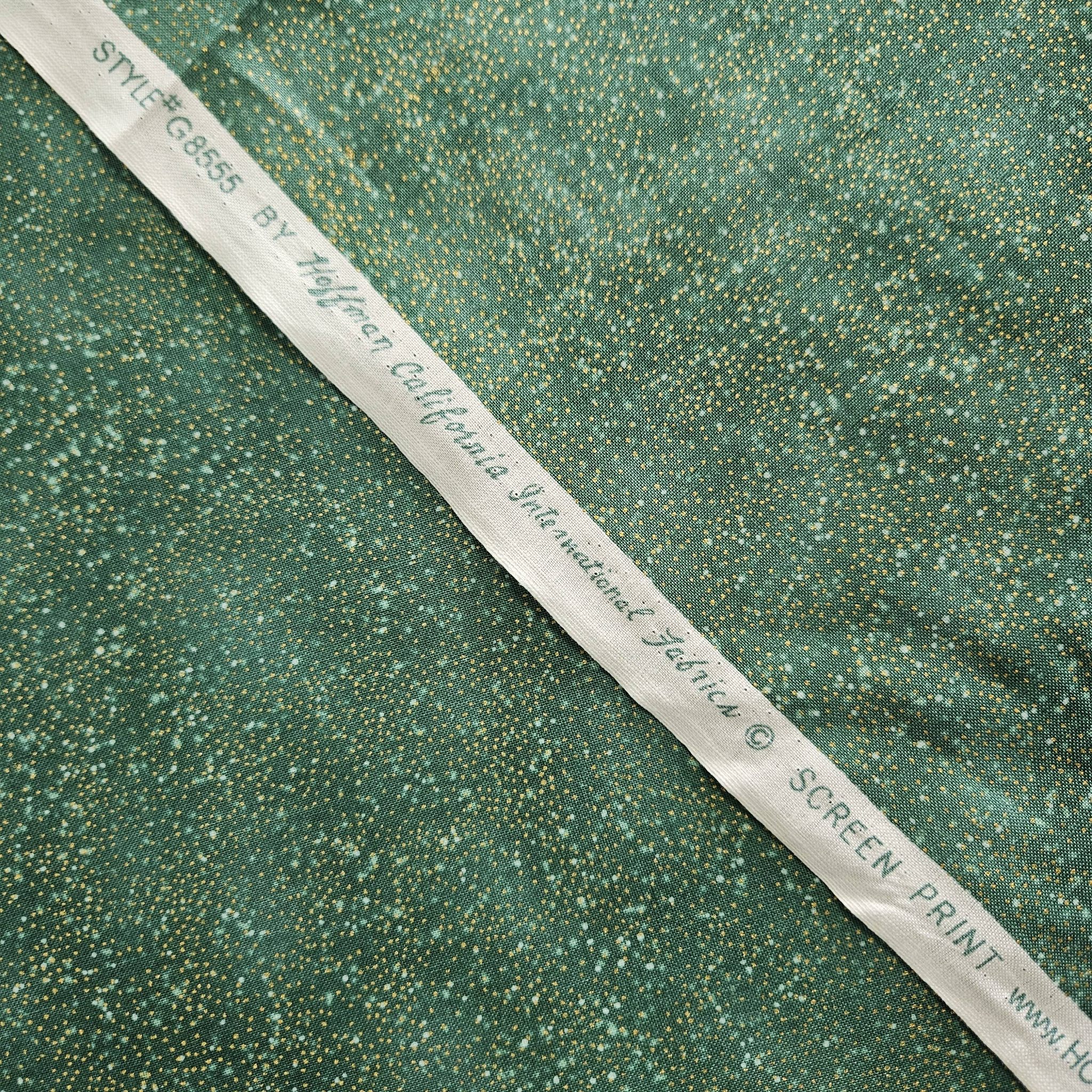 Hoffman - Brilliant Blenders Evergreen and Gold G8555 100% Cotton Fabric