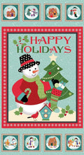 Benartex - Happy Holidays Snowman Christmas Quilt Fabric Panel