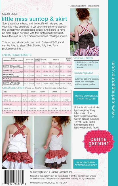 Carina Gardner - Little Miss Suntop and Skirt Pattern