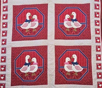 VIP Cranston - Calico Country Geese Cushion Quilt Fabric Panel