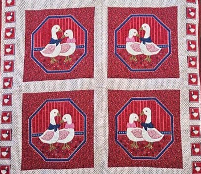 VIP Cranston - Calico Country Geese Cushion Quilt Fabric Panel