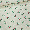 Benartex - Holiday Christmas Holly Cream 100% Cotton Fabric