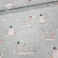 Stof - You Make me Happy Snowman Blue Bird 100% Cotton Fabric