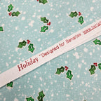 Benartex - Holiday Christmas Holly Blue 100% Cotton Fabric