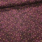 Stof - Sparkle Gold and Plum Tiny Star 100% Cotton Fabric