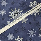 Stof - Christmas Wonders Snowflakes Blue 100% Cotton Fabric