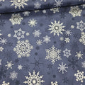 Stof - Christmas Wonders Snowflakes Blue 100% Cotton Fabric