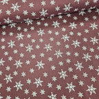 Stof - Winter is Coming Snowflakes Brown 100% Cotton Fabric