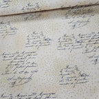 Stof - Glimmering Text Neutral 100% Cotton Fabric