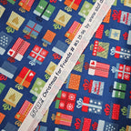 Stof - Christmas for Friends Gifts Blue 100% Cotton Fabric