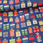 Stof - Christmas for Friends Gifts Blue 100% Cotton Fabric