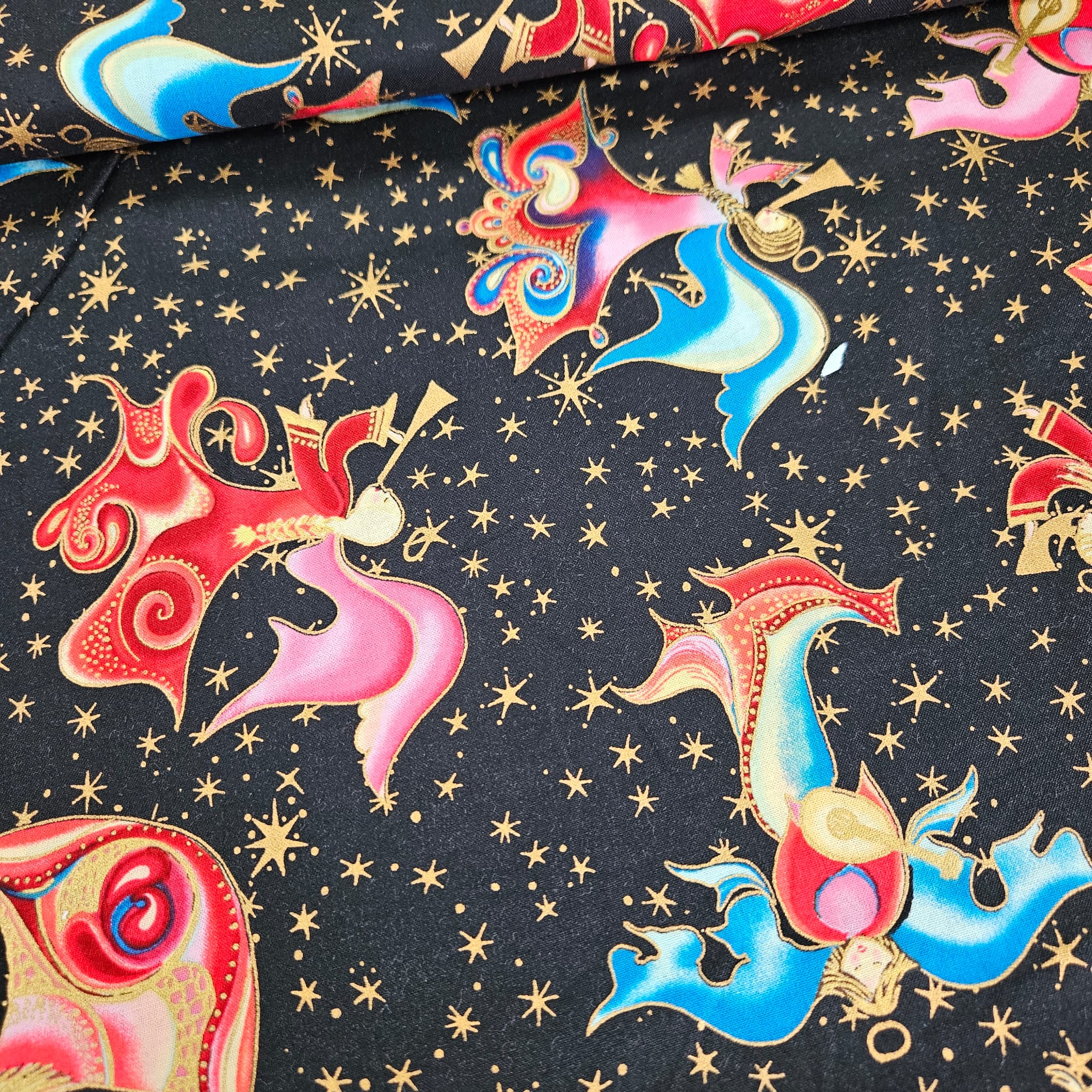 Hoffman - Celebration Angels Black 7155 100% Cotton Fabric