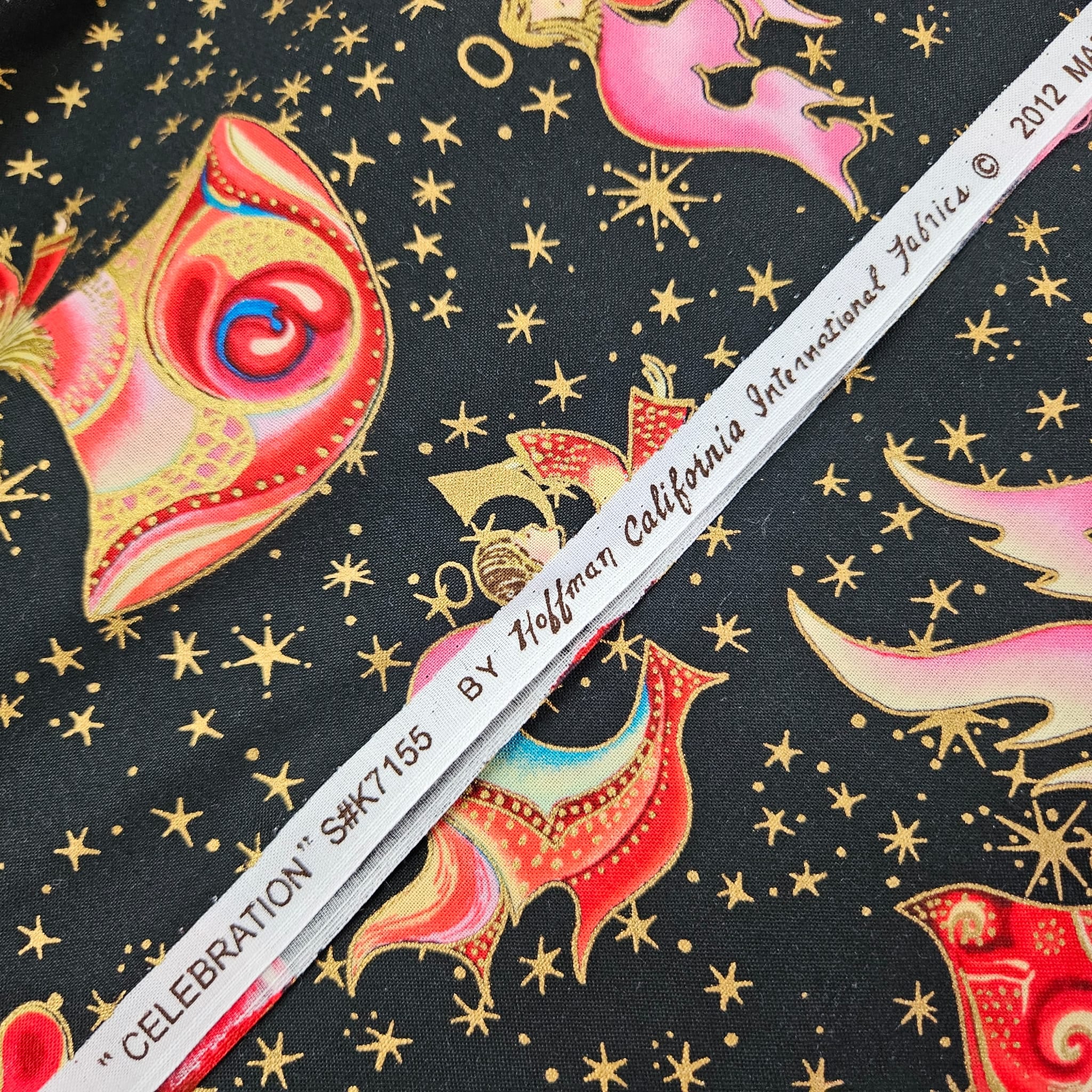 Hoffman - Celebration Angels Black 7155 100% Cotton Fabric