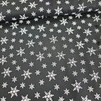 Stof - Winter is Coming Snowflakes Black 100% Cotton Fabric
