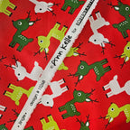 Robert Kaufman - Reindeers on Red 100% Cotton Fabric