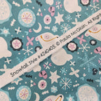 Camelot Cottons - Snowfall Aqua 4240405 100% Cotton Fabric
