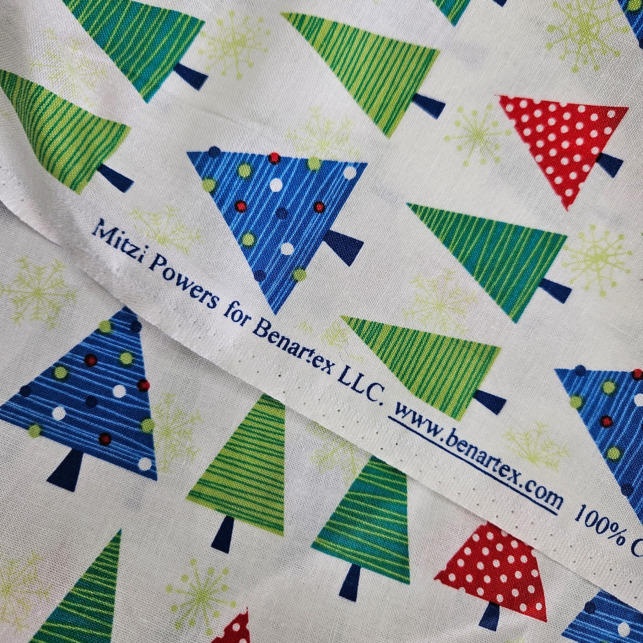 Benartex - Mitzi Powers Christmas Trees 100% Cotton Fabric
