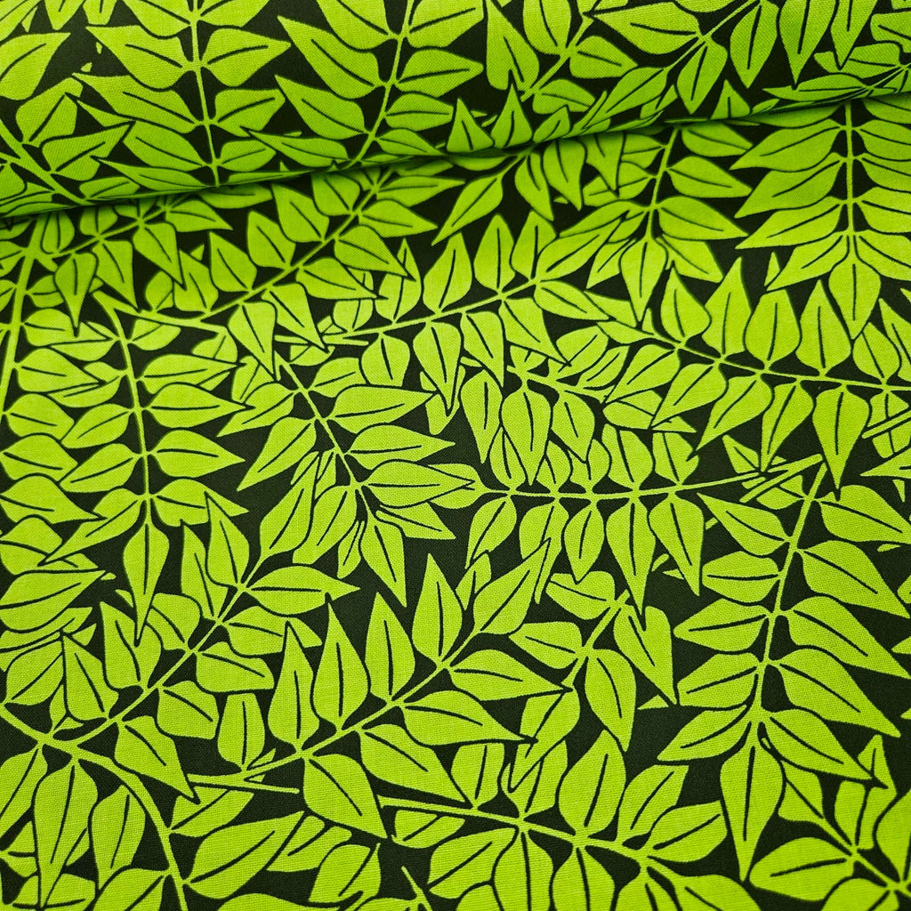 Kaffe Fassett and Morris and Co - Branches Black PWKW009 - 100% Cotton Fabric by Free Spirit