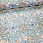 The Original Morris and Co - Mini Strawberry Thief Aqua PWWM002 - 100% Cotton Fabric by Free Spirit
