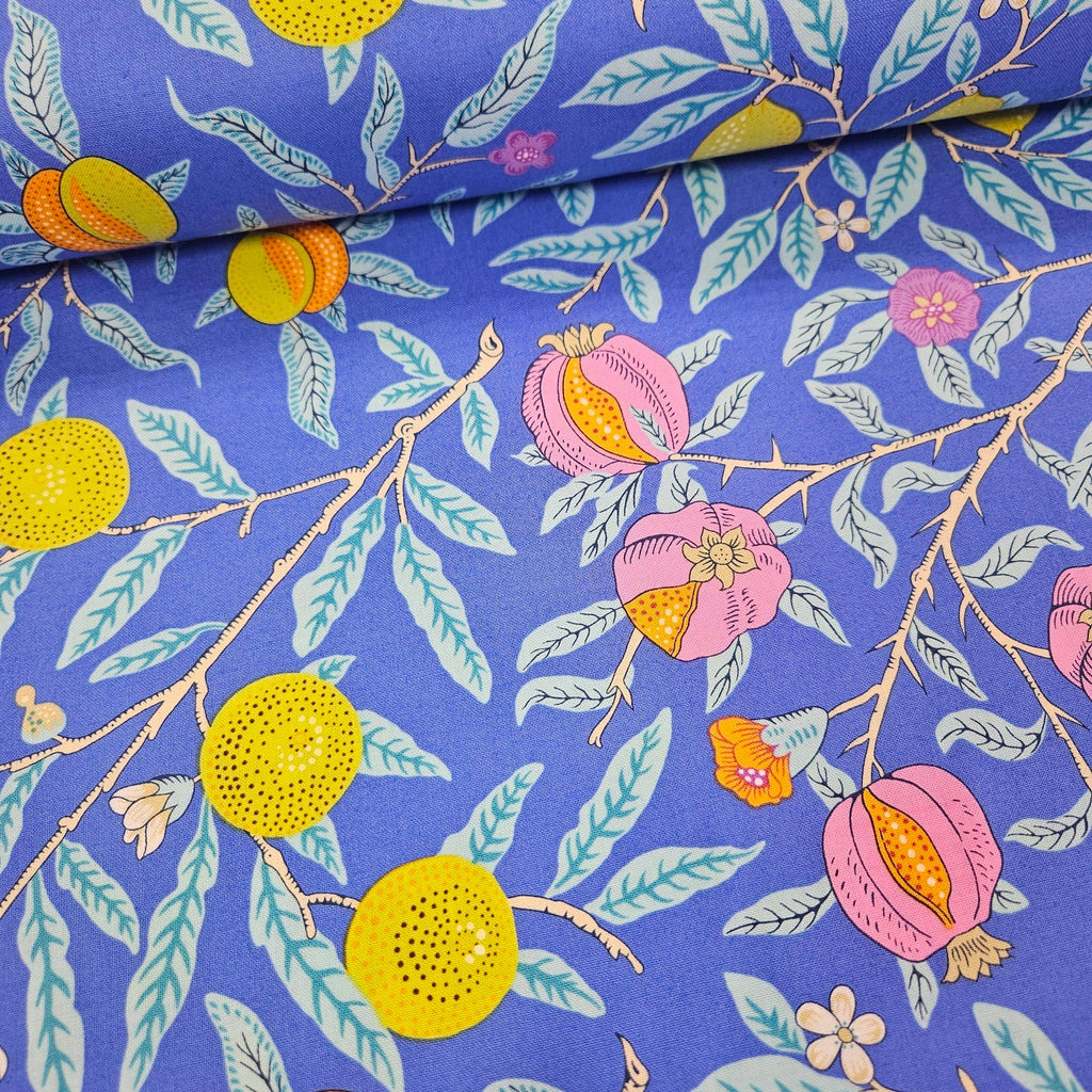 Kaffe Fassett and Morris and Co - Fruit Cobalt PWKW010 - 100% Cotton Fabric by Free Spirit