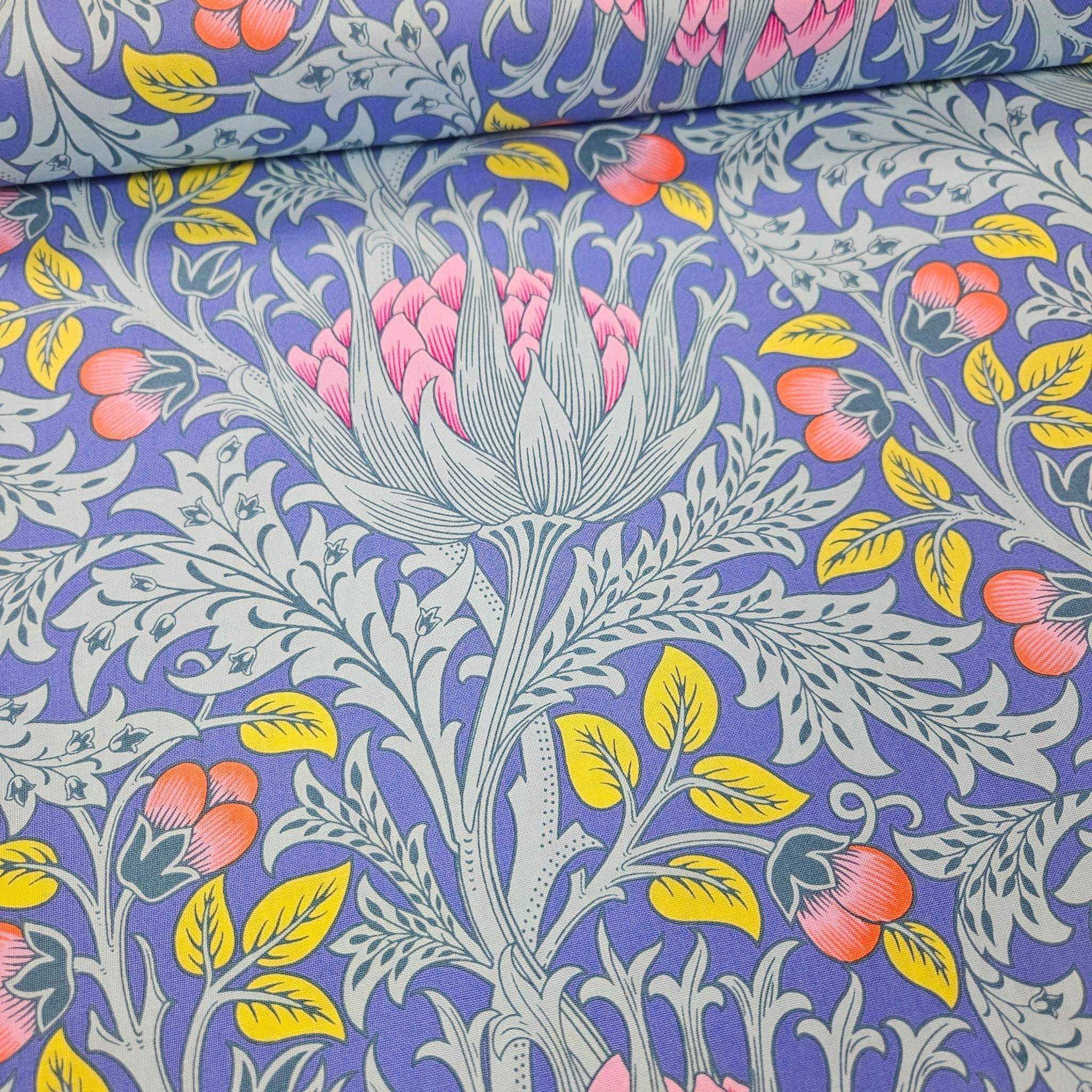 Kaffe Fassett and Morris and Co - Artichoke Blue PWKW001 - 100% Cotton Fabric by Free Spirit