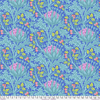 Kaffe Fassett and Morris and Co - Artichoke Blue PWKW001 - 100% Cotton Fabric by Free Spirit - Crafts and Quilts