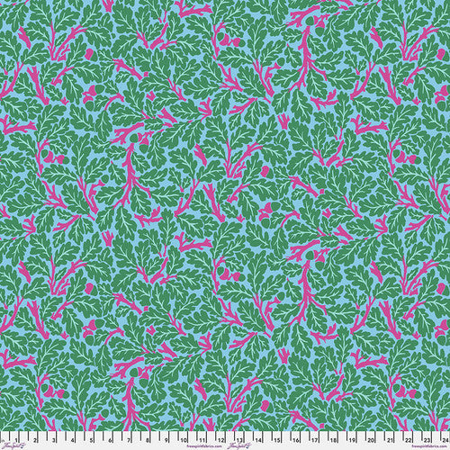 Kaffe Fassett and Morris and Co - Oak Turquoise PWKW003  - 100% Cotton Fabric by Free Spirit