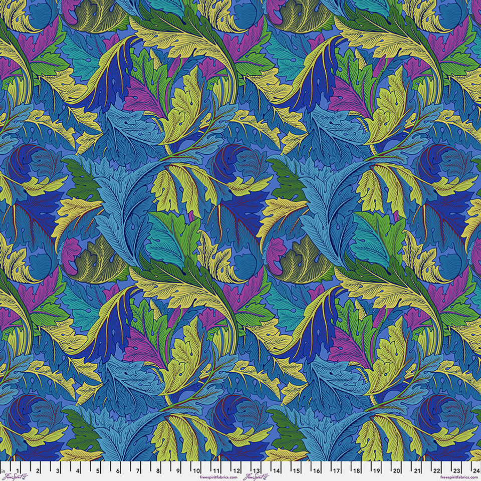 Kaffe Fassett and Morris and Co - Acanthus Cobalt PWKW006 - 100% Cotton Fabric by Free Spirit