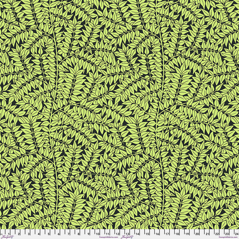 Kaffe Fassett and Morris and Co - Branches Black PWKW009 - 100% Cotton Fabric by Free Spirit