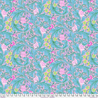 Kaffe Fassett and Morris and Co - Leicester Aqua PWKW011 - 100% Cotton Fabric by Free Spirit