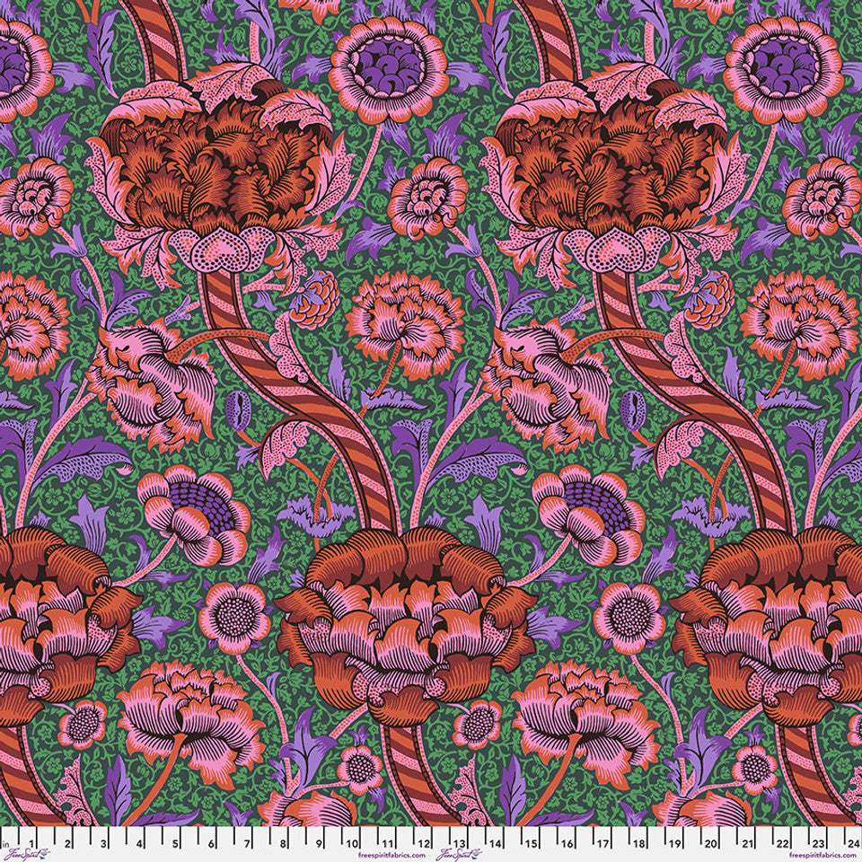 Kaffe Fassett and Morris and Co - Wandle Red PWKW012 - 100% Cotton Fabric by Free Spirit