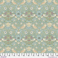 The Original Morris and Co - Mini Strawberry Thief Aqua PWWM002 - 100% Cotton Fabric by Free Spirit