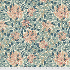 The Original Morris and Co - Honeysuckle Aqua PWWM057 - 100% Cotton Fabric by Free Spirit