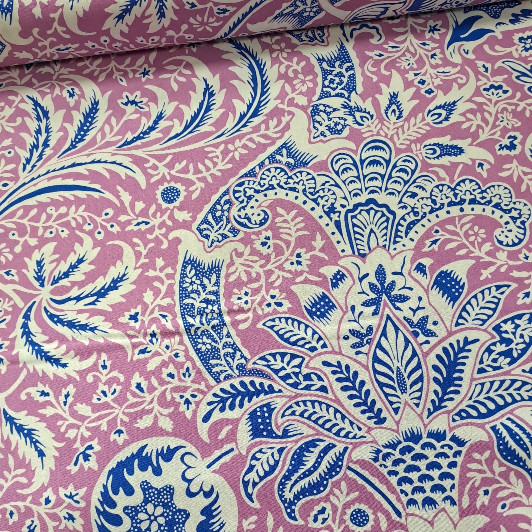 Kaffe Fassett and Morris and Co - Indian Pink PWKW005 - 100% Cotton Fabric by Free Spirit